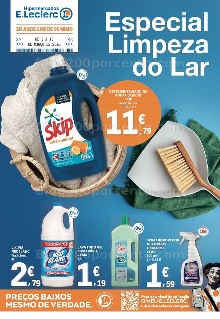 Antevisão Folheto E-LECLERC Limpeza Promoções de 3 a 15 março